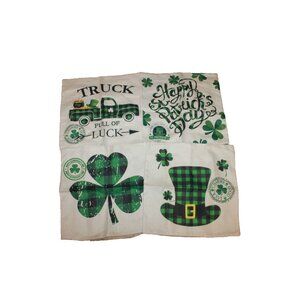 Throw Pillow Cover Sham Case 17" x 17" Set Of 4 St. Patrick's Day Theme NEW